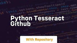 python tesseract github