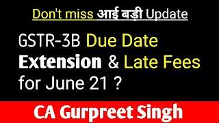 Don't miss आई बड़ी Update GSTR-3B Due Date Extension & Late Fees for June 21 ?