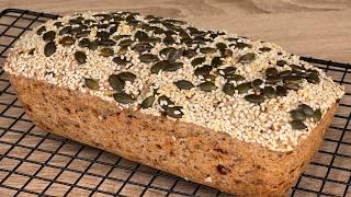 Simple recipe for almond bread. I make it every day in 5 minutes. Gluten-free, sugar-free, egg-free