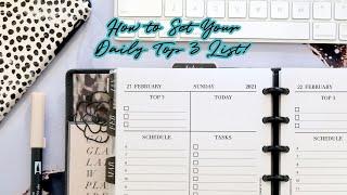 HOW TO SET YOUR DAILY TOP 3 LIST | FUNCTIONAL PLANNING