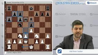 Carlsen - Anand, Tata Steel Chess 2019: Svidler's Game of the Day