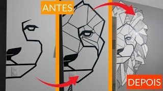 TUTORIAL DIY - DESENHANDO COM FITA ISOLANTE NA PAREDE - How to draw with electrical tape on the wall