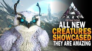 All NEW Ark Extinction Creatures Showcased!  Managarmr, Snowy Owl, Gacha, Gasbag,  Ark Extinction