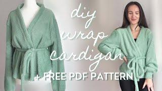 DIY oversized wrap cardigan with FREE PDF PATTERN