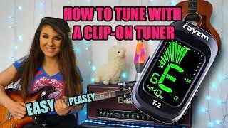 How To Tune A Guitar - With A Clip On Guitar Tuner - For Beginners