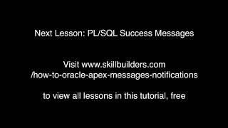 Mastering Oracle APEX Messages and Notifications - Lesson 1