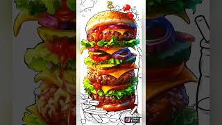 Delicious Burger | Digital art | Paint by numbers #paintbynumberapp #paintbynumber #paintbynumbers