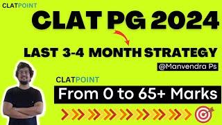 How to crack CLAT PG 2024 in 4 months from scratch I Complete Strategy I Manvendra Sir - CLAT POINT