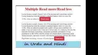 how to create a read more and read less button | using html css and js