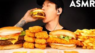 ASMR MOST POPULAR FOOD at WENDY'S (Double Cheeseburger, Nuggets, Spicy Chicken Sandwich, Fries)