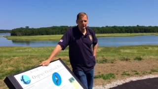 Weymouth mayor Bob Hedlund talks about the new Osprey Overlook Park along the Back River.