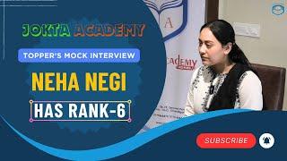 HAS RANK 6 SDM Interview | Neha Negi | HPAS Mock Interview | HPAS Topper | Jokta Academy | HPAS 2022