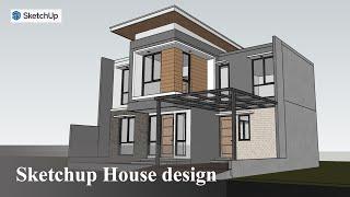 Sketchup house design 11.50 x 12.00 meter ( Part 1 )