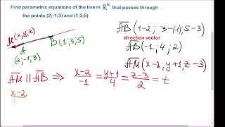 Parametric equations of the line