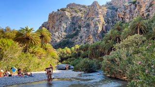 Preveli beach Rethymnon Crete Greece 4K