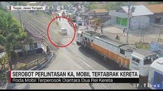 Serobot Perlintasan KA, Mobil Tertabrak Kereta