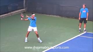 Roger Federer Forehand slow motion from practice session