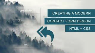 Modern Contact Form Design in HTML and CSS with Transparent Background