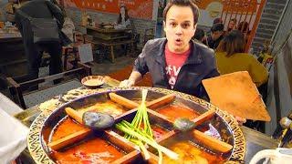 Chinese Street Food HOT POT HEAVEN + RABBIT Noodles and SPICY Dumplings in China - CHILI OIL 4 LIFE!