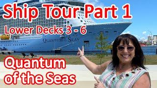 Royal Caribbean Quantum of the Seas Ship Tour Part 1 - Lower Decks, Decks 3 - 6