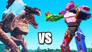 The MONSTER vs ROBOT FIGHT in FORTNITE! (Live Event)