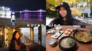 [korea vlog] exploring busan ️ healing by the beach, sky capsule, gamcheon village, korean foods