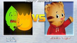 M.U.G.E.N BATTLES | Firey/Leafy vs Daniel Tiger | BFDI vs Daniel Tiger's Neighborhood