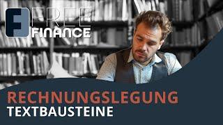 FreeFinance Tutorial - Rechnungslegung/Stammdaten: Textbausteine