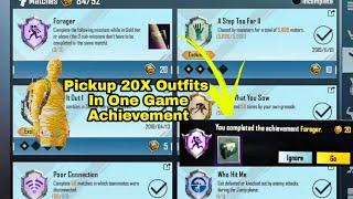 Forager Achievement Pickup 20X  Outfits   BgMi [ Pubg mobile