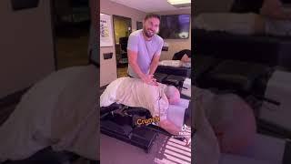 Man can't stop moaning at chiropractor! #shorts #cracks