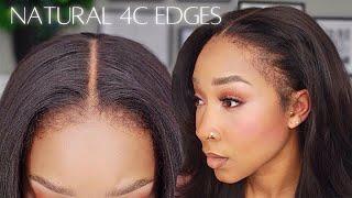 How to do a Natural Glueless Wig Install with Realistic Edges | Thin- Edges Friendly Ft MYFIRSTWIG