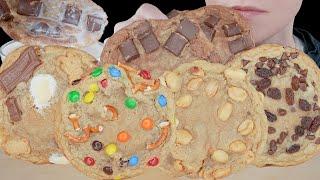 ASMR Giant Soft Baked Cookies *Nutella Chocolate Chunk, S'mores, M&M Pretzel, Salted Peanut Butter