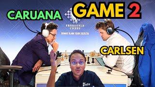 Caruana puts Carlsen to the ultimate Test | Freestyle Chess Singapore Game 2