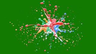 colorful paint explosion 2 green screen effects