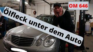 Ölfleck! Woher? Mercedes OM646 Diesel | 200 220CDI W211 W203 W204 | defekter Ölkühler Wärmetauscher