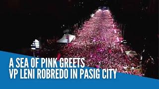 A sea of pink greets VP Leni Robredo in Pasig City