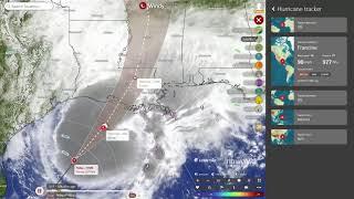 Live, Observation By "Windy Weather" Of Hurricane "Francine" Heading Towards Louisiana/New Orleans.