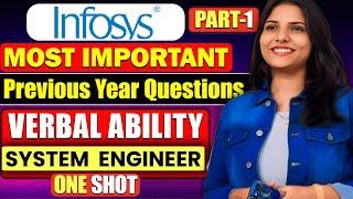 Verbal Ability ONE SHOT | Infosys Verbal Ability Questions | Infosys System Engineer Exam Questions