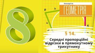 § 14. Середні пропорційні відрізки в прямокутному трикутнику