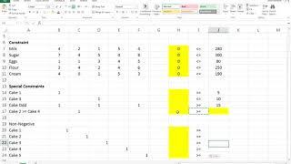 Linear Programming Solver Excel