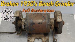 90 Year Old Bench Grinder ~ RESTORATION ~ How did this one SURVIVE the WWII Scrap Yard?