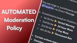 Discord Automated Moderation Policy with Sapphire Bot | 2023