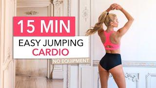 15 MIN JUMPING CARDIO, Medium Level - burn calories the fun way, not dancy I Pamela Reif