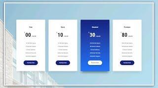 Pricing Table Design For Website Design using HTML5 CSS 3 - How to make pricing table