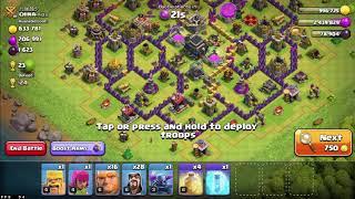  Playing Clash of Clans on Bluestacks 4 emulator - Level 93 attack strategy on town hall level 9