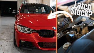 HOW TO FIX BMW F30/F32 HOOD LATCH! (EASY FIX)(STUCK DOWNWARD)