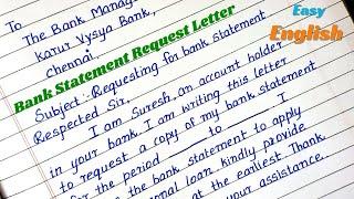 Bank Statement Request Letter | Application For Bank Manager For Bank Statement