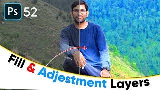 Adjustment Layer in Photoshop | Fill Layer in Photoshop Tutorial Class 52 - Hindi / Urdu