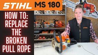 Stihl MS 180C Easy To Start Chainsaw - How To Replace The Pull Rope And Spring!