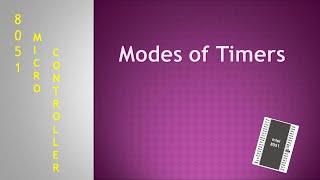 Lecture 14: Modes of 8051 Timers:Mode 0, Mode 1, Mode 3